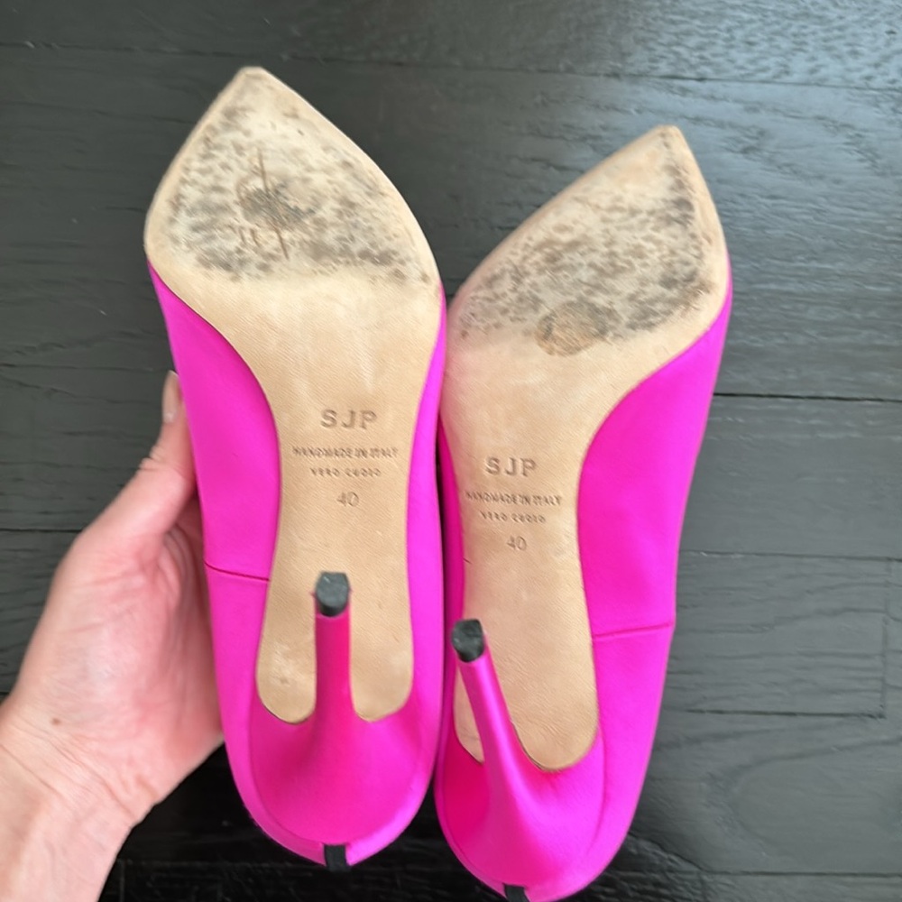 SJP Fawn 100mm pink satin pump size 40 fits like size 9 - Picture 8 of 8